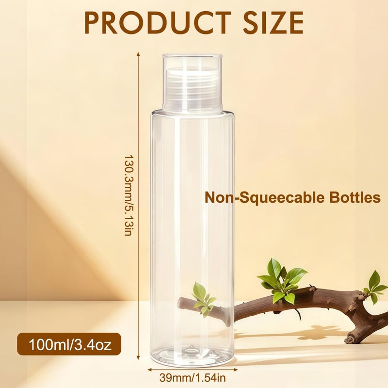 VANTOBEST 6Pcs 100ml/3.4oz Travel Bottles Set - Cosmetic Containers with Orifice Reducer and Screw Lid - Leak Proof Refillable Plastic Bottle for Toner Lotion Emulsion Shampoo Shower Gel - Image 2